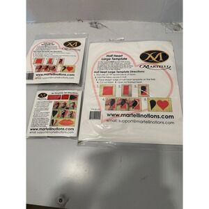 Martelli No Slip Quilting Templates Half Heart Large & small Set and Lip Templat